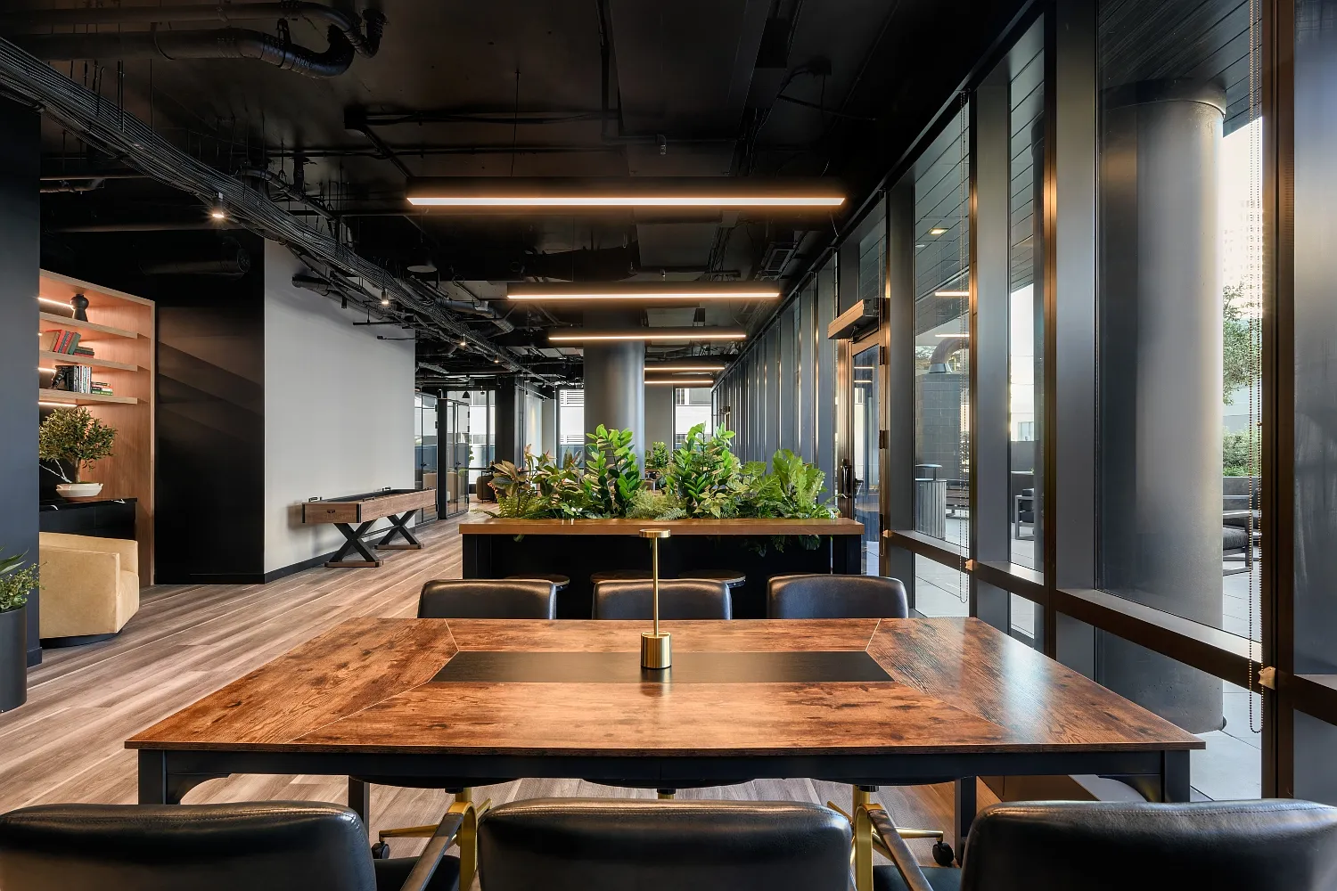 A private desk with chairs