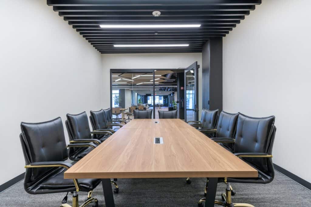 Meeting room set for a breakout during a training room rental in Oakland