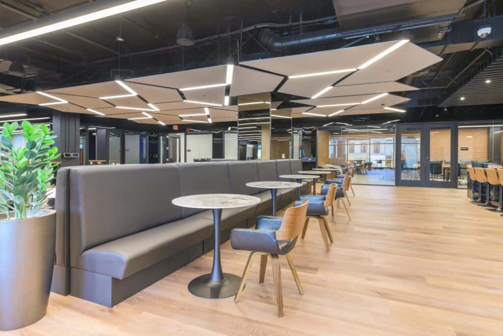 Busy lounge compared with quiet places to work in Oakland