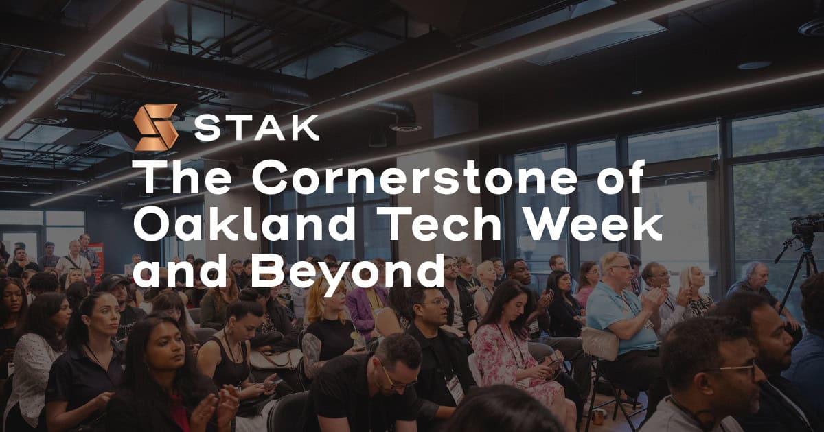 STAK graphic calling the space a cornerstone of Oakland Tech Week.