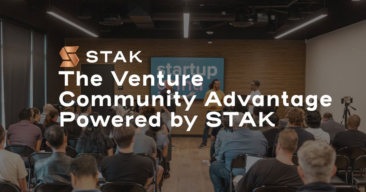STAK graphic about a community advantage powered by STAK.