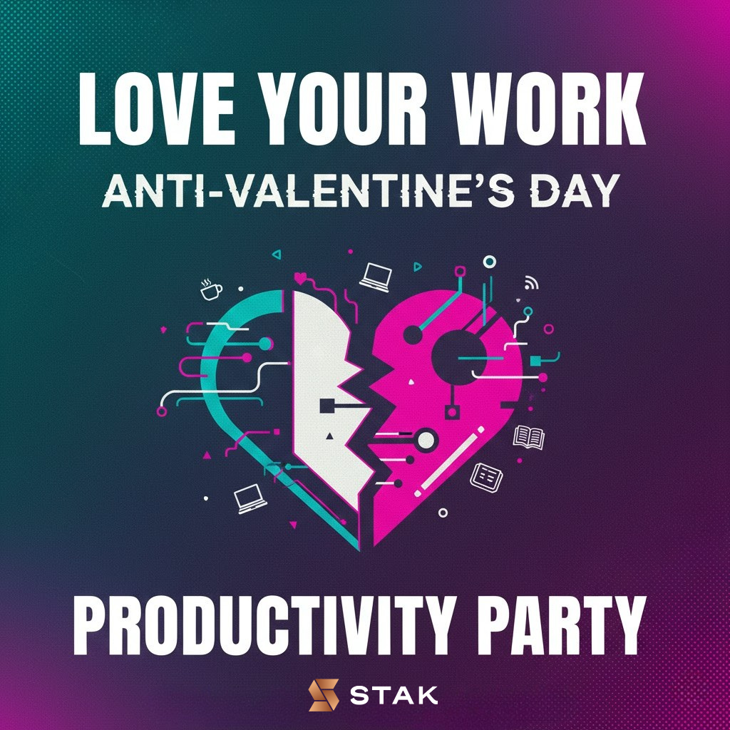 Love your work: Anti-Valentine's Day Productivity Party