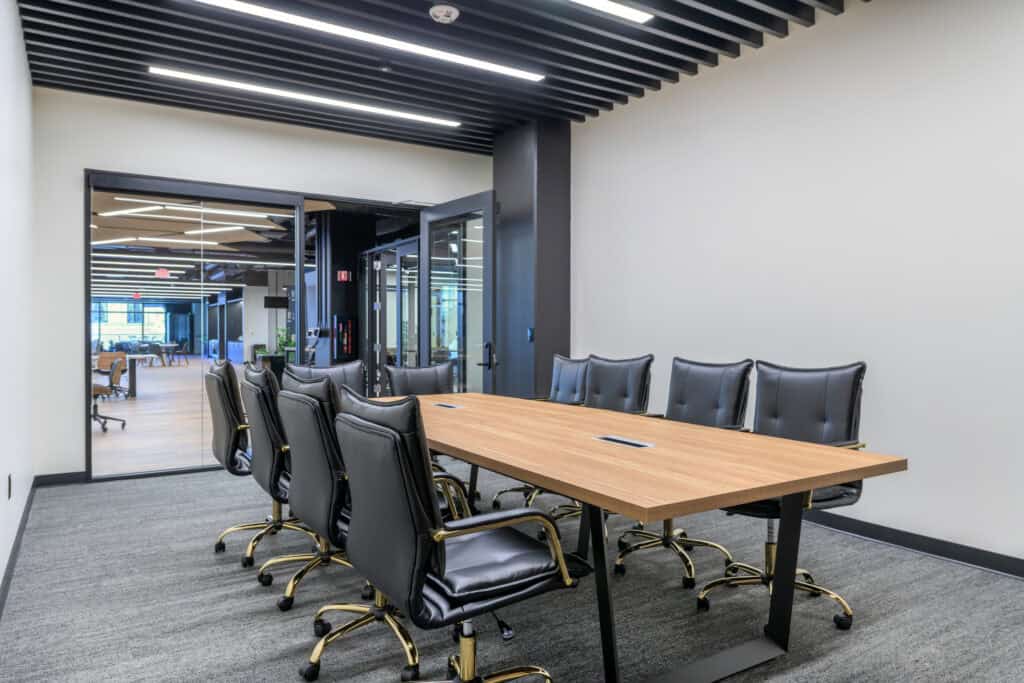 Bookable conference room for board meetings in nonprofit office space in Oakland