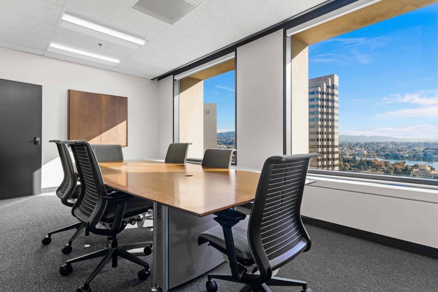 Meeting room with downtown Oakland views near 19th Street BART