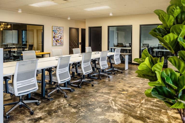 Dedicated desk in a shared lockable office at STAK Space Oakland