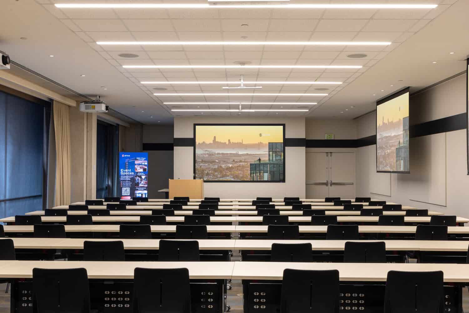 Event center set for a presentation