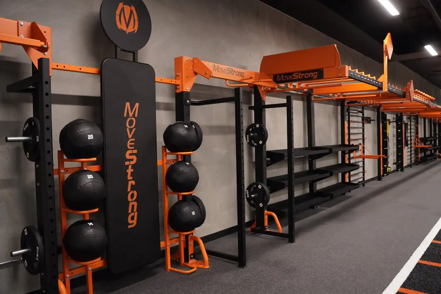 MoveStrong medicine ball station in the STAK Space fitness center