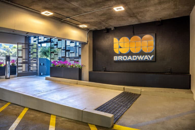 Entrance to 1900 Broadway, a corporate offsite venue in Oakland