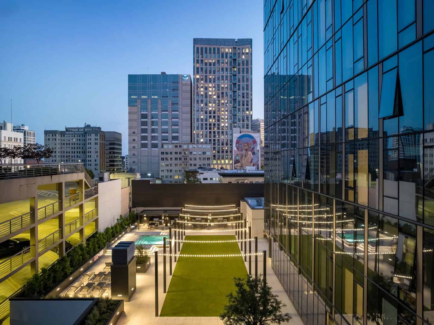 Outdoor lounge from above