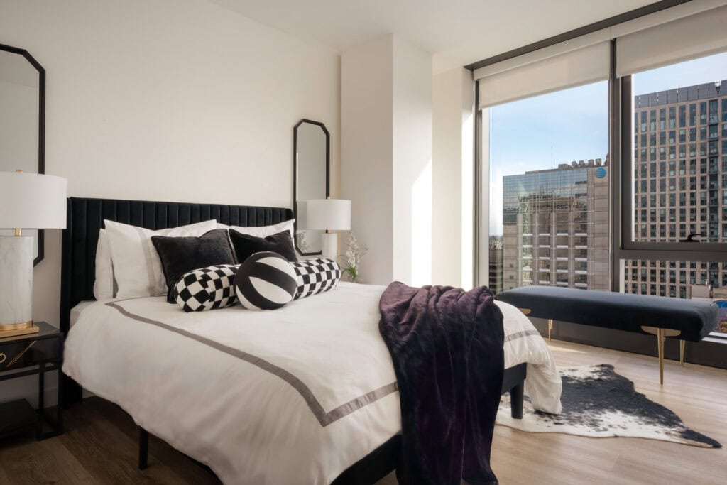 Second bedroom in a two-bedroom apartment at 1900 Broadway
