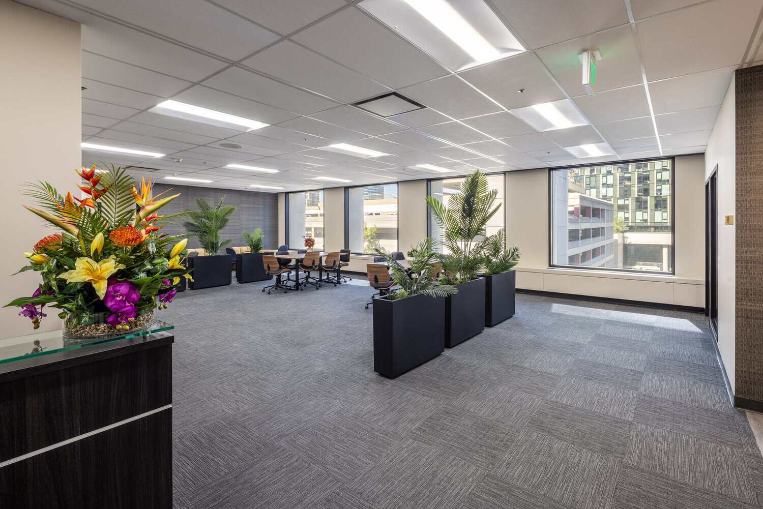 Private reception area in a Level 4 office suite at 1950 Franklin, Oakland