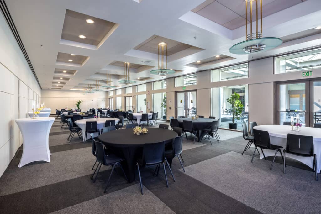 Event space ready for a corporate offsite in Oakland at STAK Space